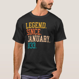 T-shirt Légende Depuis Janvier 1933 Pour Hommes Femmes 19