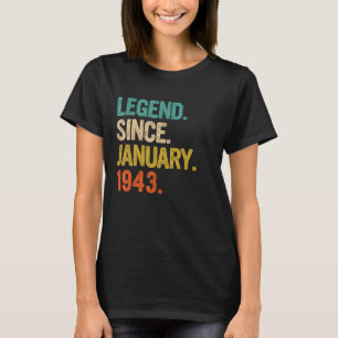 T-shirt Légende depuis janvier 1943 80 ans 80e anniversair