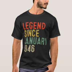 T-shirt Légende depuis janvier 1946 Cadeaux 80e anniversai