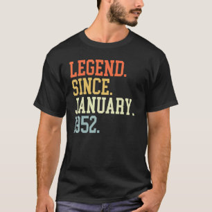 T-shirt Légende Depuis Janvier 1952 Pour Hommes Femmes 19 