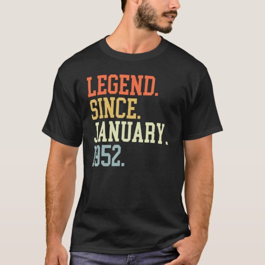 T-shirt Légende Depuis Janvier 1952 Pour Hommes Femmes 19  (Devant)