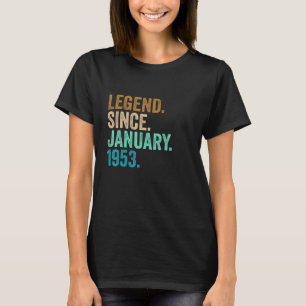 T-shirt Légende depuis janvier 1953 70 ans 70e anniversair