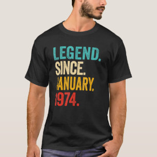 T-shirt Légende depuis janvier 1974 49 Ans 49e Anniversair