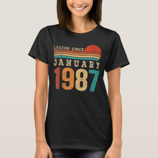 T-shirt Légende depuis janvier 1987 36 ans 36e anniversair