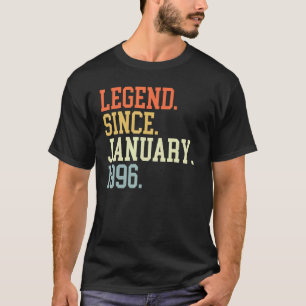 T-shirt Légende Depuis Janvier 1996 Pour Hommes Femmes 19