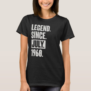 T-shirt Légende depuis juillet 1960 62 ans 62e anniversair