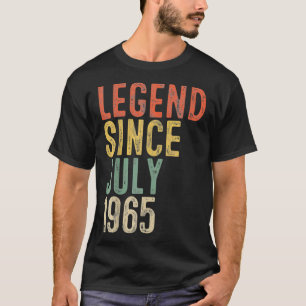 T-shirt Légende depuis juillet 1965 Cadeau d'anniversaire