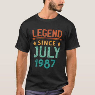 T-shirt Légende Depuis Juillet 1987 Retro 36E Anniversaire