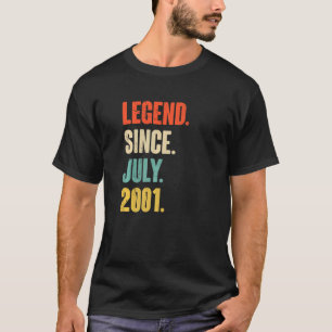 T-shirt Légende depuis juillet 2001 21 ans Cadeau âgé 21e