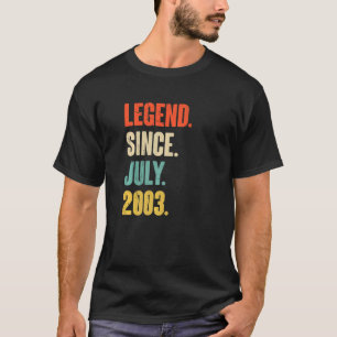 T-shirt Légende depuis juillet 2003 19 ans Cadeau 19e Birt
