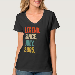 T-shirt Légende depuis juillet 2005 17 ans Cadeau 17e Birt