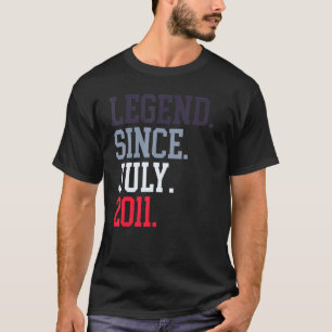 T-shirt Légende Depuis Juillet 2011 Pour Hommes Femmes Jui