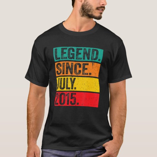 T-shirt Légende depuis juillet 2015 7 Ans 7e Anniversaire (Devant)