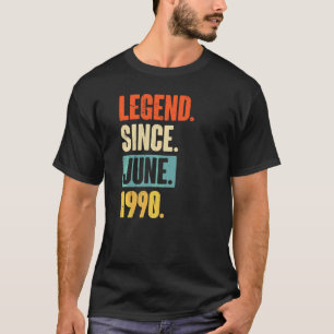 T-shirt Légende depuis juin 1990 32 ans 32e anniversaire
