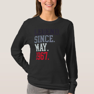 T-shirt Légende Depuis Mai 1967 Pour Hommes Femmes Mai 196
