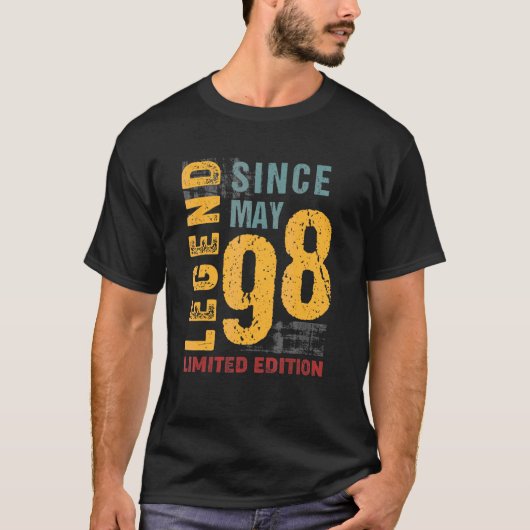 T-shirt Légende Depuis Mai 1998 Pour 24 Ans 24e Naissance (Devant)