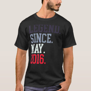 T-shirt Légende Depuis Mai 2016 Pour Hommes Femmes Mai 201