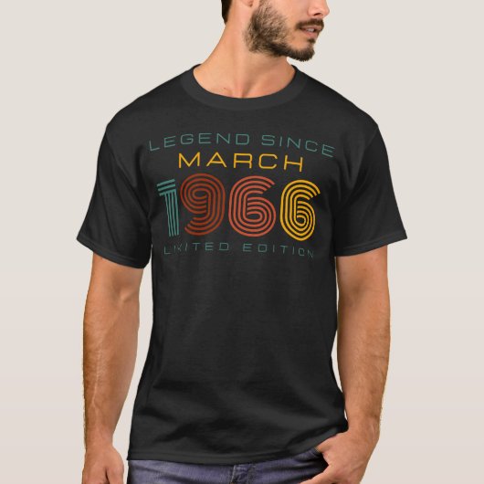 T-shirt Légende depuis mars 1966, Edition Limitée Hommes (Devant)