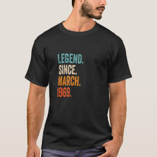 T-shirt Légende depuis mars 1969 54e anniversaire