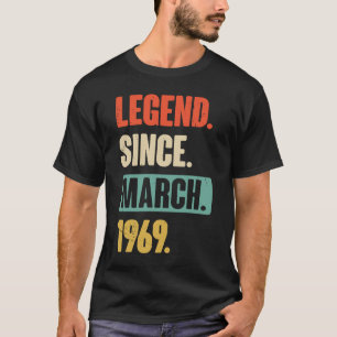 T-shirt Légende depuis mars 1969 Anniversaire 54ème Décora