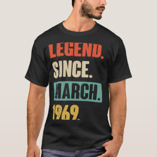 T-shirt Légende depuis mars 1969 Anniversaire 54ème Décora