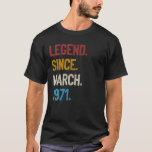 T-shirt Légende depuis mars 1971 Tee 50th Birthday Gifts 5<br><div class="desc">Légende depuis mars 1971 Tee 50th Birthday Cadfts 50 Years</div>