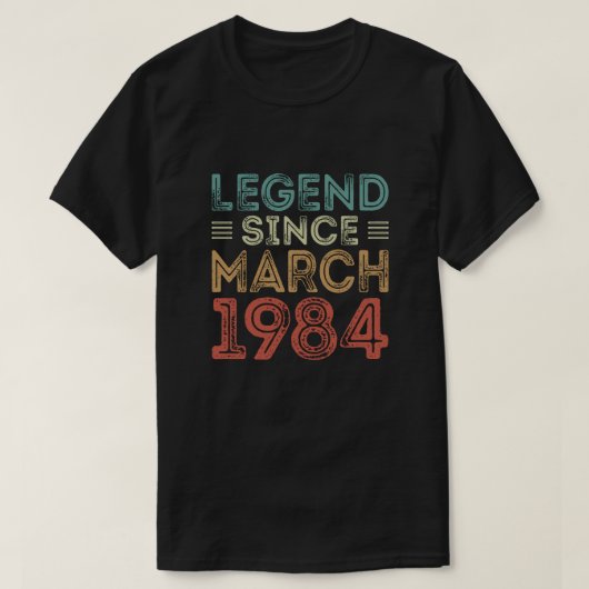 T-shirt Légende Depuis mars 1984, tee-shirts d'anniversair (Design devant)