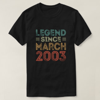 T-shirt Légende Depuis mars 2003, maillots d'anniversaire