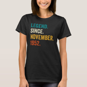 T-shirt Légende depuis novembre 1952 70e anniversaire 70 a