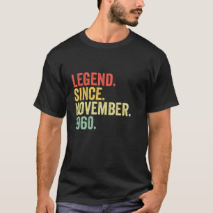 T-shirt Légende depuis novembre 1960 62 Ans 62e Birt