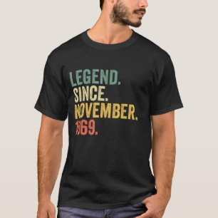 T-shirt Légende depuis novembre 1969 53 Ans 53e Birt
