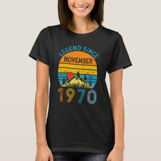 T-shirt Légende depuis novembre 1970 52e anniversaire 52 a