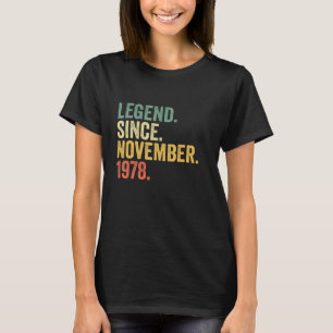 T-shirt Légende depuis novembre 1978 44 Ans 44e Birt