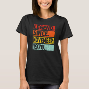 T-shirt Légende depuis novembre 1978 44e anniversaire Vint