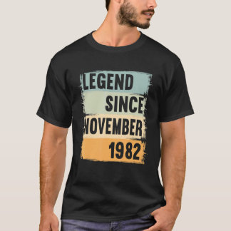 T-shirt Légende depuis novembre 1982 40 ans 40s 40 Anniver