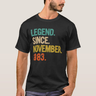 T-shirt Légende depuis novembre 1983 39 Ans 39e Birt