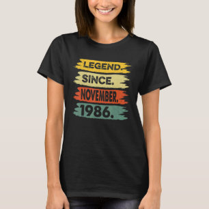 T-shirt Légende depuis novembre 1986 36e anniversaire 36 a