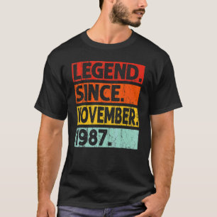 T-shirt Légende depuis novembre 1987 35e anniversaire Vint