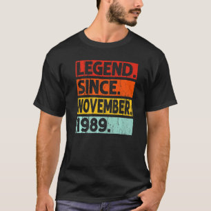 T-shirt Légende depuis novembre 1989 33e anniversaire Vint