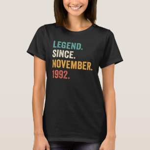 T-shirt Légende depuis novembre 1992 30e anniversaire 30 a