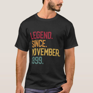 T-shirt Légende depuis novembre 1999 21E Cadeau Anniversai