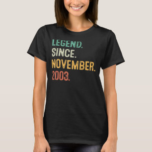T-shirt Légende depuis novembre 2003 19e anniversaire 19 a