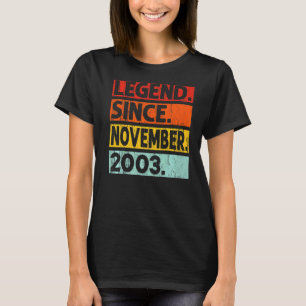 T-shirt Légende depuis novembre 2003 19e anniversaire Vint