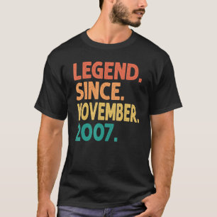 T-shirt Légende depuis novembre 2007 15e anniversaire Retr