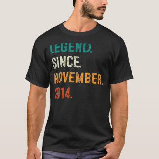 T-shirt Légende depuis novembre 2014 8e anniversaire 8 ans