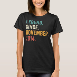 T-shirt Légende depuis novembre 2014 8e anniversaire 8 ans