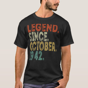 T-shirt Légende depuis octobre 1942 80 ans 80e anniversair