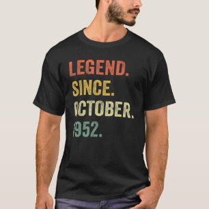 T-shirt Légende depuis octobre 1952 70e anniversaire 70 an