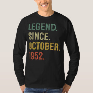T-shirt Légende depuis octobre 1952 70e anniversaire 70 an