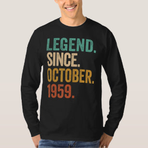 T-shirt Légende depuis octobre 1959 63 ans 63e anniversair
